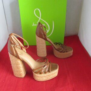 Sam Edelman Women's Kade Platform Sandal $170 - US Size 10 - Cognac - 1090